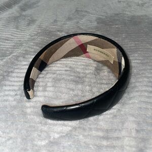 Burberry Quilted Black Leather Headband